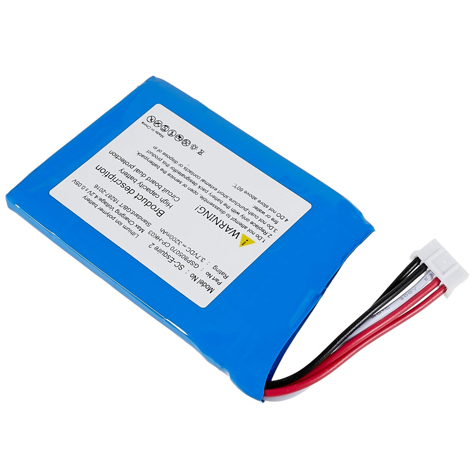 For Harman Kardon Esquire 2 Speaker Battery 3.7V 3200mAh Lithium-ion Polymer Battery Replacement Part (Encode: GSP805070 CP-HK03) (without Logo) For Harman Kardon Esquire 2 Speaker Battery 3.7V 3200mAh Lithium-ion Polymer Battery Replacement Part (Encode: GSP805070 CP-HK03) (without Logo)